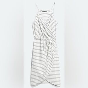 Elegant White Striped Dress